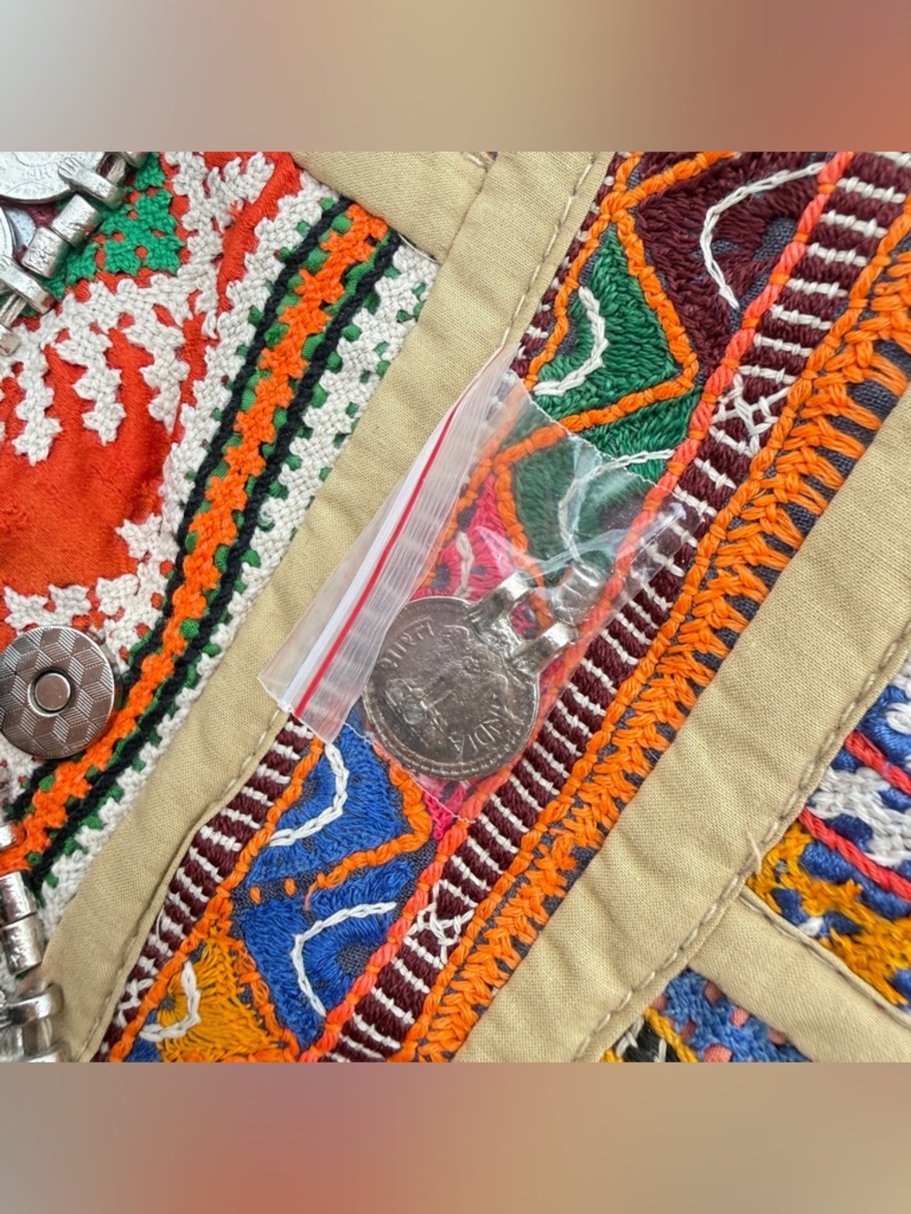 ANTIK BATIK Banjo Embellished Clutch Multi Green - Picture 14 of 16